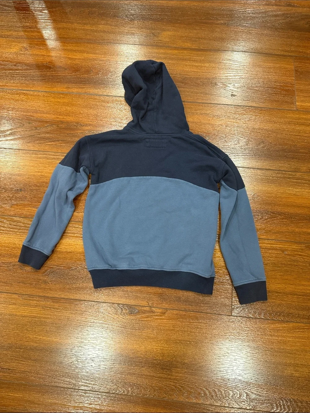 Abercrombie Kids Two-Tone Navy and Slate Crewneck Hoodie